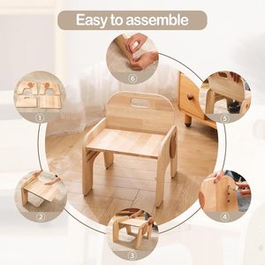 <span class=keywords><strong>Sedia</strong></span> <span class=keywords><strong>per</strong></span> Bambini in Legno Naturale Massiccio, Regolabile in Altezza, Arredamento Montessori, Regalo di Compleanno <span class=keywords><strong>per</strong></span> Bambini - Product Image 6