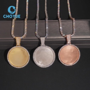 Buss Down 40MM Customized Iced Out Pendant Moissanite Hip Hop Jewelry VVS1 Moissanite Photo Pendant Necklace - Product Image 4