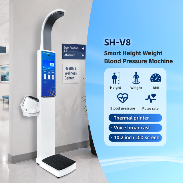 SH-V8 Ultrasonic Height and Weight Machine Health Check Kiosk for Pharmacy Height Weight Bmi Blood Pressure Machine