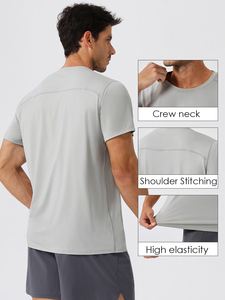 Maglietta da <span class=keywords><strong>uomo</strong></span> leggera ad asciugatura rapida estiva da corsa all'aperto <span class=keywords><strong>per</strong></span> Fitness sport da palestra felpa a maniche corte <span class=keywords><strong>per</strong></span> uno stile di vita attivo - Product Image 2