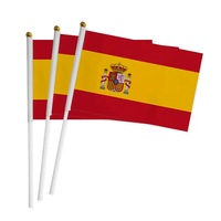 Drapeau espagnol personnalisé en gros, taille 90x150cm, 100% polyester, pour les événements de football, impression numérique 3*5 pieds