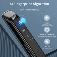 DF03XF Serrure Intelligente WiFi Tuya avec Interphone Vocal 9 Langues, Accès Biométrique (Empreinte Digitale/Réconnaissance Faciale) Compatible Portes en Aluminium/Acier