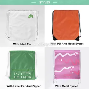 Túi Ba Lô Dây Rút Túi Dây Rút Polyester 210D Chống Nước Giá Rẻ Bao Tải Cinch - Product Image 5