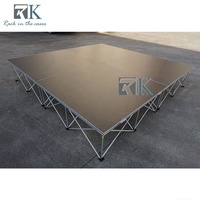 Plateforme de scène pliable en aluminium Spider Riser rectangulaire 1,22 m x 1,22 m argent, installation rapide, structure de scène