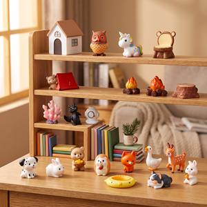 Escena <span class=keywords><strong>de</strong></span> camping en el bosque, tienda <span class=keywords><strong>de</strong></span> campaña, fogata, oso, zorro, unicornio, dragón, reno, búho, casco <span class=keywords><strong>de</strong></span> buceo, casa, mini escena <span class=keywords><strong>de</strong></span> paisaje, juego infantil - Product Image 4