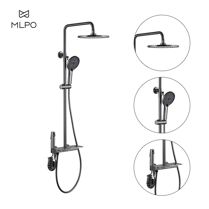 Modern shower rain system china 3 modes shower head high pressure brass bathroom shower head