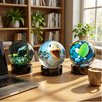 Sphère Mémoire Personnalisable avec Écran Électronique en Cristal 3D, Cadeau pour Joueur, Affichage Vidéo MP4, Version USB