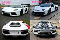 Kit carrosserie en fibre de carbone sèche style Lamborghini Aventador LP700 LP720 SVJ, pare-chocs avant et arrière, jupes latérales