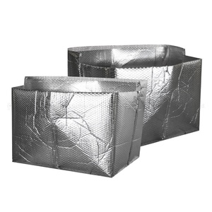 Sac isotherme personnalisé avec logo imprimé, doublure en aluminium et bulles, sac en mousse thermique pour expédition à froid - Product Image 5