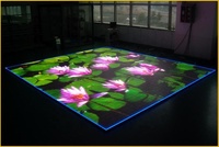 Plancher de danse vidéo LED RVB P7.75 interactif, dalle de plancher de danse vidéo couleur pleine