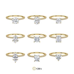 Telula Bague en or véritable 10 carats, or massif 10 carats, 1 carat, 2 carats, bijoux de fiançailles pour femmes, bague de mariage en moissanite - Product Image 1