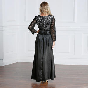 Venta caliente Tallas grandes Ropa <span class=keywords><strong>de</strong></span> mujer Estilo Costura <span class=keywords><strong>de</strong></span> encaje Manga tres cuartos Ropa <span class=keywords><strong>de</strong></span> noche Vestido largo 6016 - Product Image 4