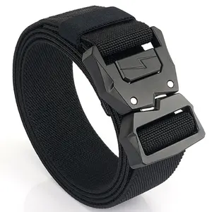 High Quality Men's Outdoor Activities Elastic Polyester Waist Tactical Belt with Customized Logo