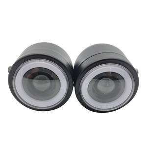 Faro doble para motocicleta <span class=keywords><strong>Cafe</strong></span> Racer LED Angel Eyes soporte de montaje de faro doble Luz de bicicleta para Prince Harley CG125 - Product Image 3