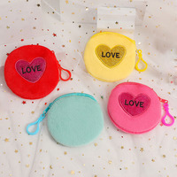 Dompet koin hati Mini boneka bepergian dompet bulat tas penyimpanan headphone lipstik kecil tas gantungan kunci kartu promosi anak perempuan