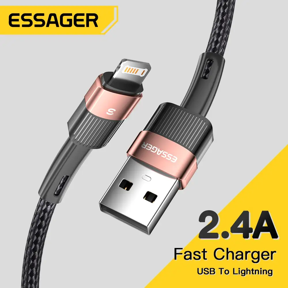 Essager สายชาร์จเร็วสำหรับไอโฟน11 12 13 PRO MAX MINI XS XR x SE 8 7 6 plus 6s 5 5S สาย2.4A สำหรับสายชาร์จไอโฟน