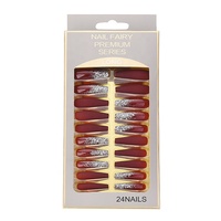 Vente en gros, ongles art à la française de luxe, 24 pièces/lot, ongles style presse à couverture complète dégradés mats, fabriqués en ABS