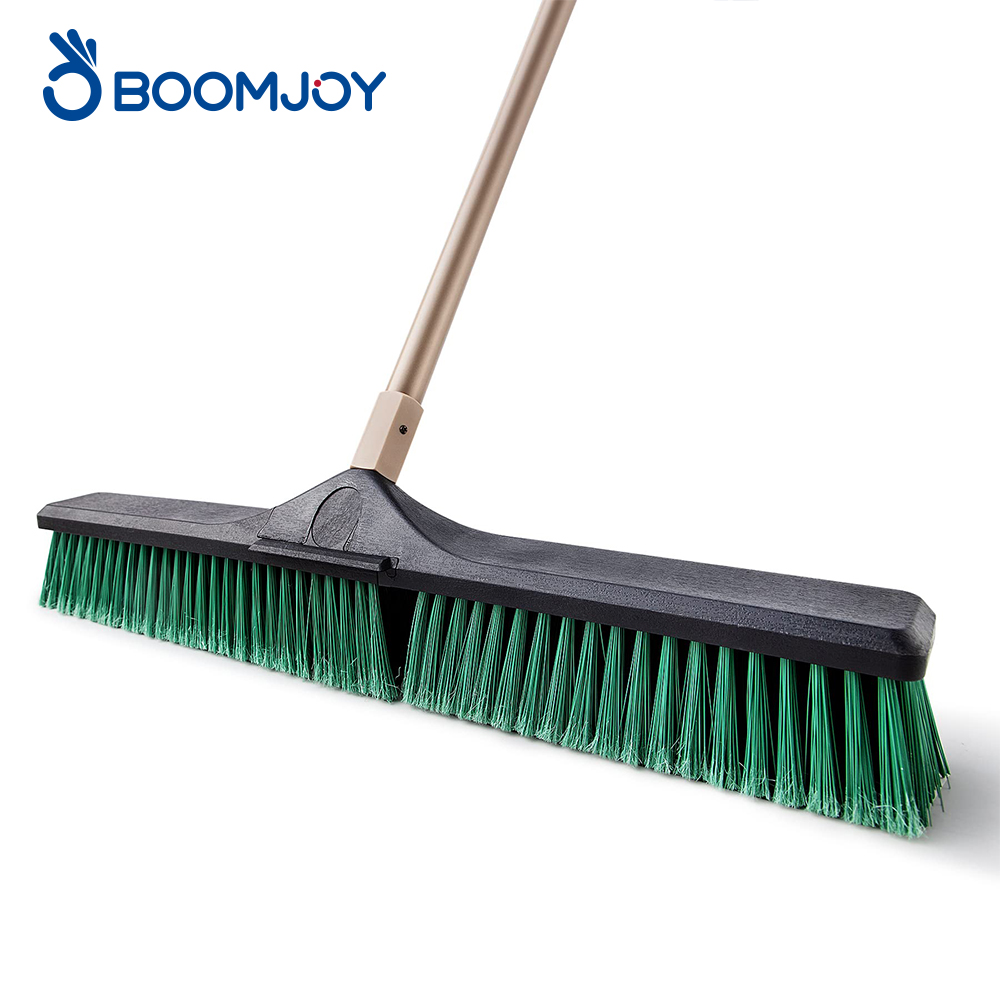 Novaliv Escoba Grande De 60 Cm Con Mango, 2 Unidades, Cerdas De Pelo Mezclado, Ideal Para Taller, Terraza Y Uso Doméstico, Fabricada En Alemania