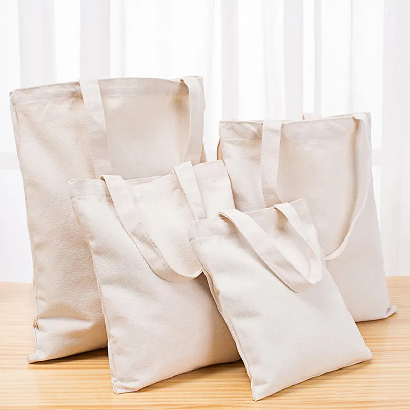 थोक कस्टम प्रिंट लोगो सस्ते पुन: प्रयोज्य टोट शॉपिंग बैग अनुकूलित डिजाइन के साथ सादा खाली कपास कैनवास टोट बैग