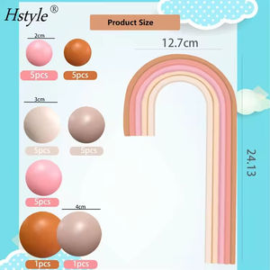 Hstyle PQ144 boules colorées décors de gâteau Boho gâteau Topper pour bébé douche garçon fille fête d'<span class=keywords><strong>anniversaire</strong></span> fournitures arc-en-ciel gâteau Topper - Product Image 3