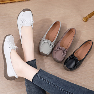 Mocassins confortables en cuir PU noir Xuanhui pour femmes, semelle souple, nœud papillon, chaussures plates antidérapantes, chaussures de marche 35-<span class=keywords><strong>42</strong></span> - Product Image 6