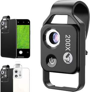 Objectif de microscope numérique grossissant 200X pour photographie professionnelle sur téléphone portable, verre optique CPL, lumière LED mobile, objectif <span class=keywords><strong>macro</strong></span> - Product Image 2