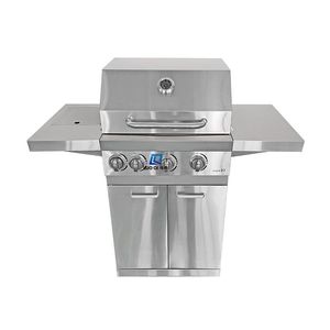 High Quality Commercial Outdoor Stainless Steel Freestanding Gas BBQ Heavy Duty Charcoal Rotisserie Smoker <b>Oven</b> 4 Casters LQ-B31 - Product Image 3