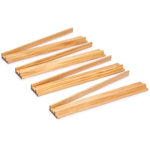 Ensemble de 4 supports de jeu de Mahjong en bois de pin massif de 19 pouces, faits à la main, avec pousseurs magnétiques - Product Image 4