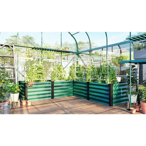Flor vegetal Galvanizado Elevado Maceta Crianza Jardinería Camas Metal Elevado Acero Macetas Caja <span class=keywords><strong>Elevada</strong></span> Cama de jardín - Product Image 4