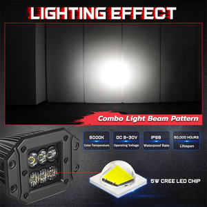 Feux de conduite LED 60W à faisceau combiné spot et flood de 4,8 pouces pour remorque, tracteur, camionnette, SUV, Side-by-Side - Product Image 4