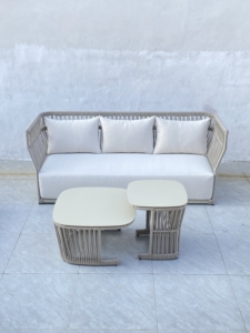 Heavy-Duty Outdoor Lounge Set, Anti-UV Olifen Rope Woven <b>Sofa</b>, Rust-Proof Aluminum <b>Frame</b> Balcony Furniture - Product Image 5