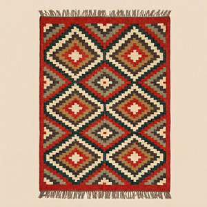 Krafterscustom Handcrafted Geometric Kilim Eco Friendly Hand Tufted Area <b>Rug</b> Rectangle Wool Acrylic Latex Backing Home Living - Product Image 1
