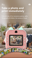 Cámara de Impresión Instantánea para Niños SourcingArk Kidiway, Pantalla de 2 Pulgadas, Impresora Térmica Integrada, Video HD, Gran Angular de 120°, MicroSD, Plástico
