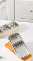 Großhandel 3-Fach Metall Bento Box Tragbare Edelstahl 304 Lunchbox Auslaufsicher Isolierte Lebensmittelbehälter