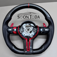 Volant sport en cuir et fibre de carbone, rouge, durable, à vibration thermique, Plug & Play, pour modèles