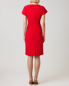 Elegante Abito Midi Casual da Donna Rosso Tinta Unita 2025 con Maniche a Cappuccio, Collo Tondo, Dettaglio Intrecciato, Orlo Asimmetrico, Slim Fit con Cerniere Naturali - Product Image 2