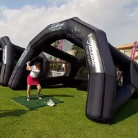 Tente de simulateur de golf avec écran gonflable pour pratique de golf en plein air avec filet