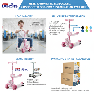 Trottinette pour enfants en gros, trottinette pliable à 3 roues pour enfants, hauteur réglable, <span class=keywords><strong>planche</strong></span> à roulettes, trottinette pour bébé avec siège, lumière et musique - Product Image 5