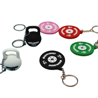 Mini plaque d'haltère voiture Pvc caoutchouc porte-clés hommes Fitness porte-clés 'forte belle santé' pendentif poids plaque porte-clés