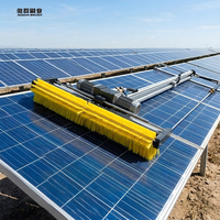 Brosse de nettoyage de panneaux solaires rotative à énergie hydraulique |   Outil de nettoyage à sec PV efficace |   avec prise en charge du dessin 3D