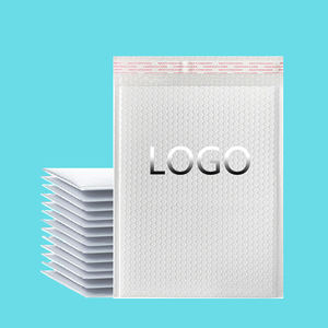 Sac à bulles en film co-extrudé 11x15+4CM, épais, écologique, biodégradable, pour cosmétiques, bijoux, CD, enveloppe personnalisée avec logo, blanc nude - Product Image 1