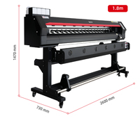 Último Modelo Locor Impresora Eco Solvente de 1.8m/6.2ft con 2 Cabezales XP600/DX5/i3200 para Impresión de Vinilos, Lonas y Calcomanías para Exteriores