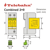 Dispositif de protection contre les surtensions AC SPD 275V 20kA 40kA T2 T3 2P pour monophasé