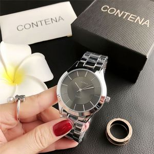 Relojes de moda de lujo populares para parejas, relojes elegantes de alta calidad personalizados de fábrica, relojes de acero inoxidable plateados para mujer - Product Image 3