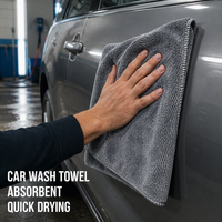 Grande serviette de séchage pour voiture en microfibre torsadée, absorbante, séchage rapide, sans rayures, pour le detailing automobile, vente en gros