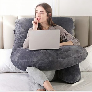 Almohada de Embarazo Tipo J de Terciopelo Cristalino, Desmontable, Plegable, Lavable, Soporte Abdominal, Almohada <span class=keywords><strong>para</strong></span> Futura Mamá - Product Image 4