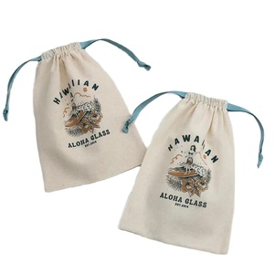 Custom Vintage-Inspired Souvenir Apothecary Bags Small-Batch Screen-Printed Cotton <b>Sachets</b> Retro Tropical Graphic Canvas Pouches - Product Image 1