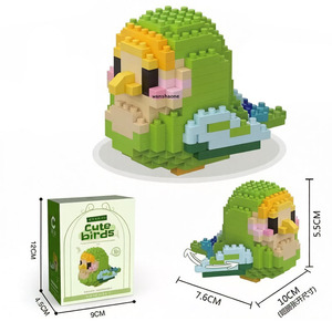 Ensemble de blocs de construction <span class=keywords><strong>en</strong></span> micro-particules pour oiseaux (perruches, calopsittes, perroquets, ara) et animaux, modèle de petites briques, <span class=keywords><strong>puzzle</strong></span>, jouet éducatif pour enfant - Product Image 3