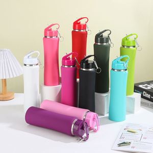 New Fashion Portable Outdoor Kettle Water Cup Large Capacity Stainless Steel Straw Cup Small Waist <b>Thermos</b> Sports Water <b>Bottle</b> - Product Image 1