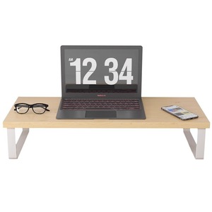 Monitor Lift Stand <b>Desktop</b> Computer <b>Riser</b> Wood Storage Shelf Office Desk Organizer Single Layer Artificial Board - Product Image 5